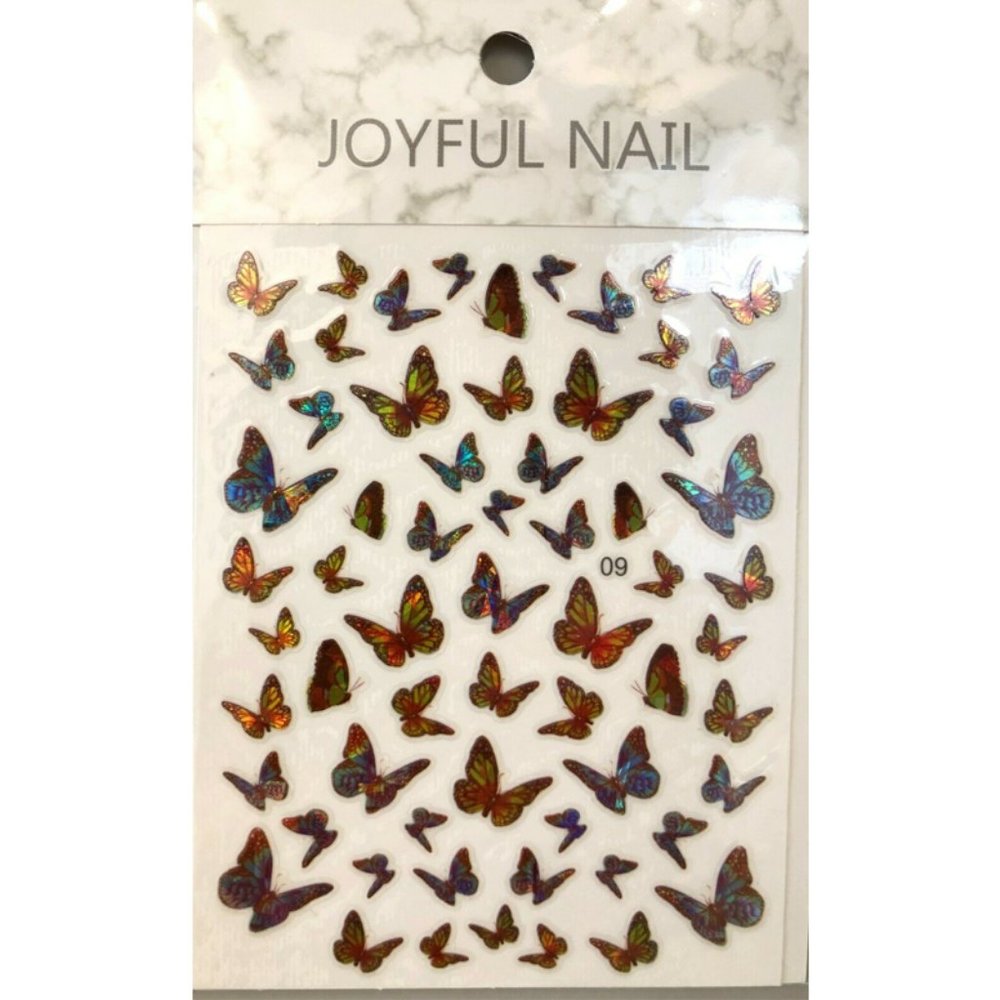 Butterfly Nail Stickers Nail Art Design DIY Decal Pink - US Stock